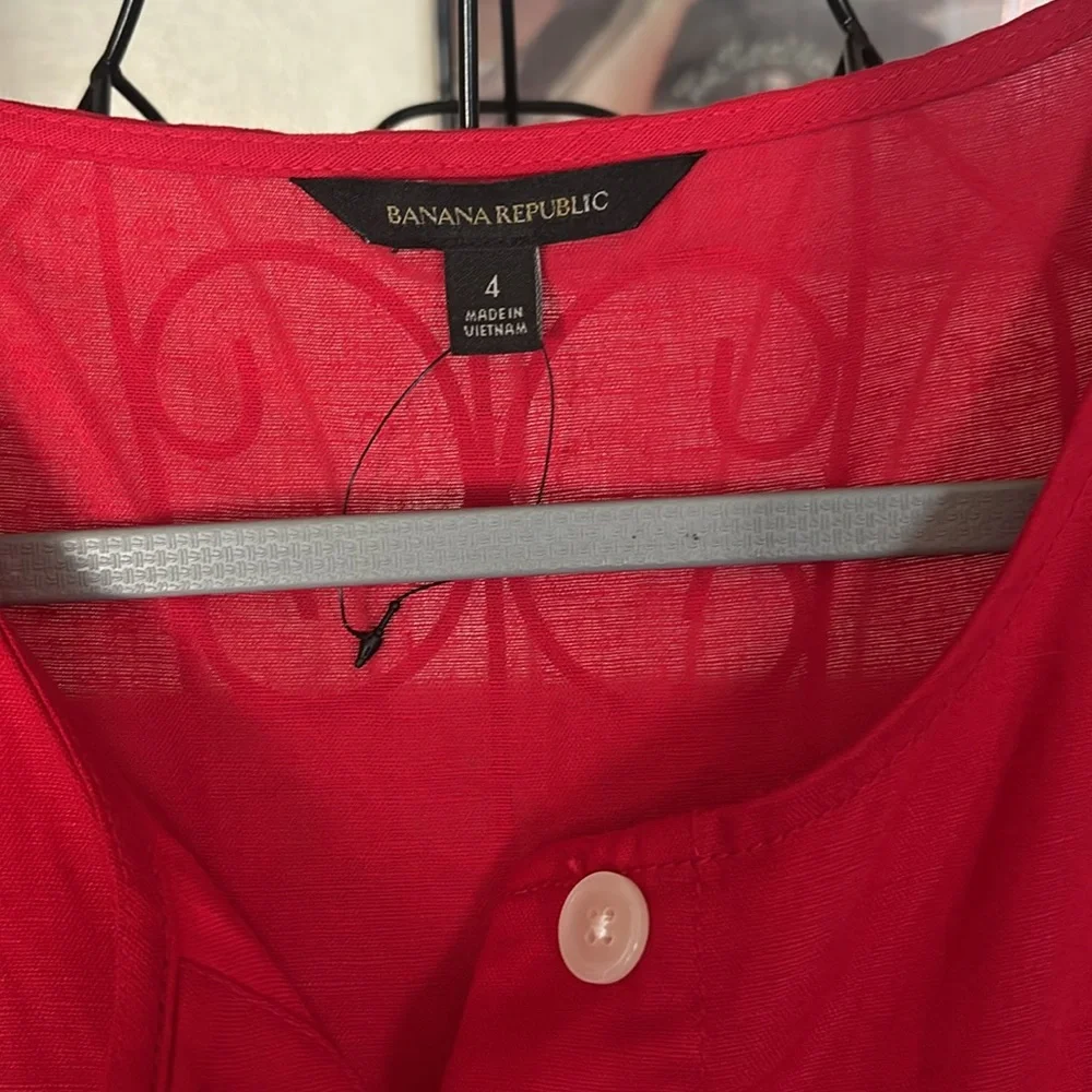 Banana Republic Vibrant Red Button-Down jumpsuit - Picture 2 of 3